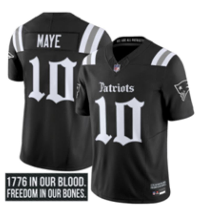 Men 2026 New England Patriots #10 Maye Black 7th generations Nike Limited NFL Jersey style 0031->new england patriots->NFL Jersey